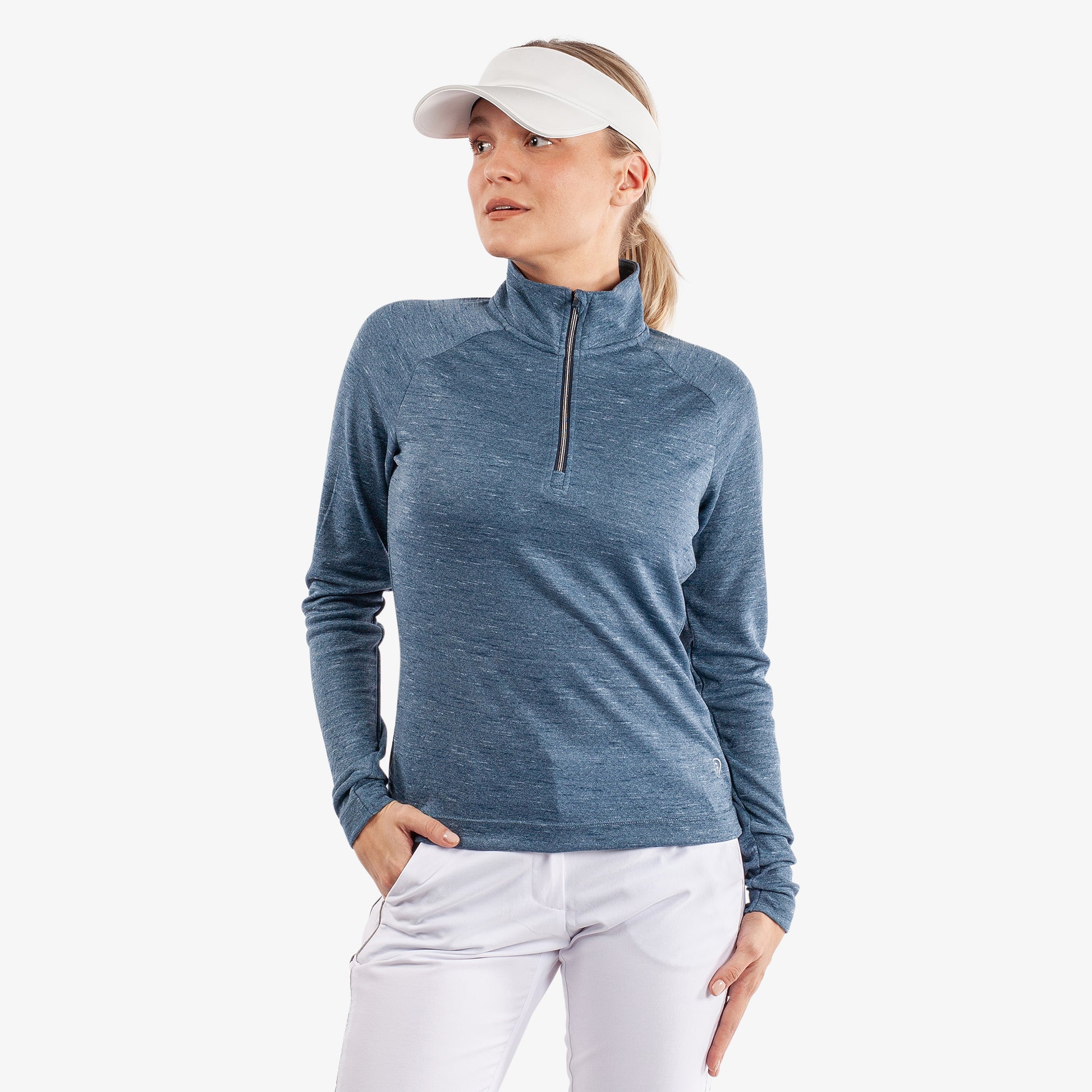 Galvin Green Women's INSULA Zip-Neck Top in Alaskan Blue Melange