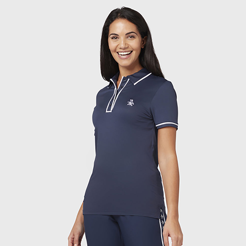 Original Penguin Ladies Piped Short Sleeve Polo in Navy