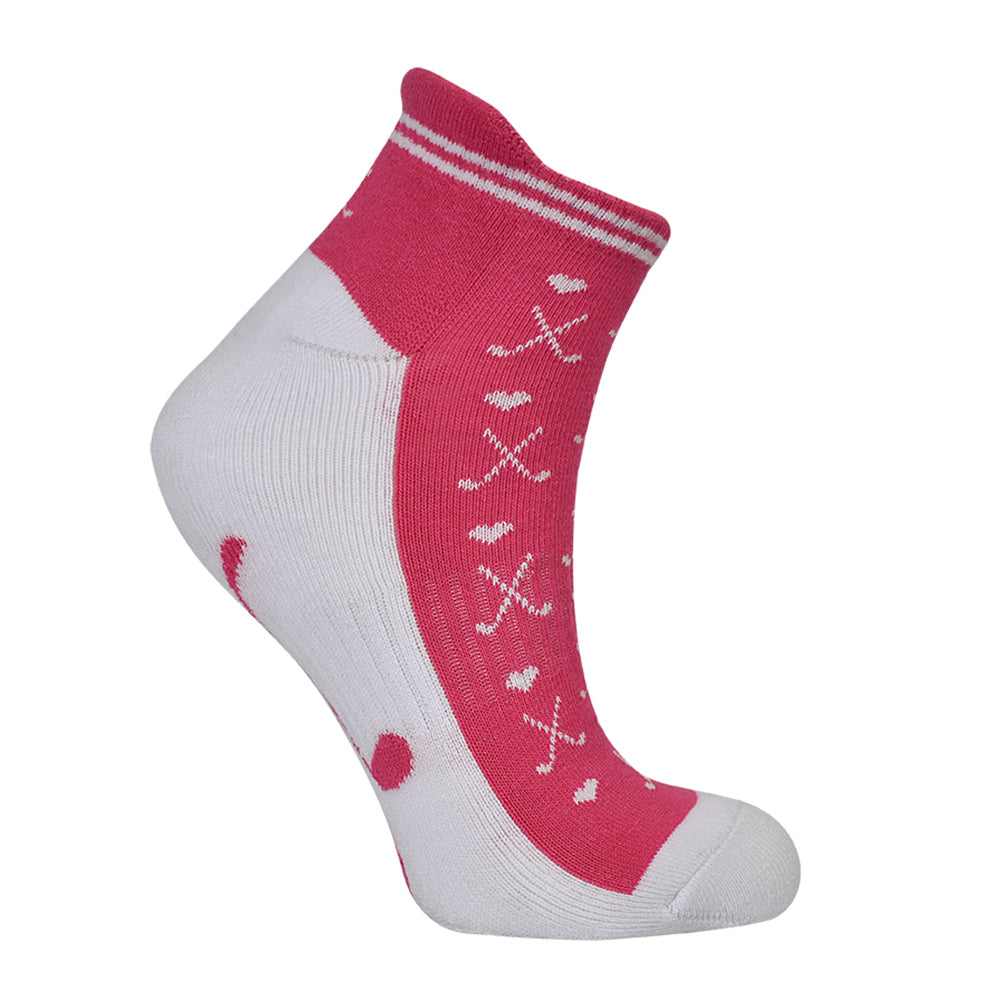 Surprizeshop Ladies 3 Pair Pack Golf Socks in Pink & White Designs