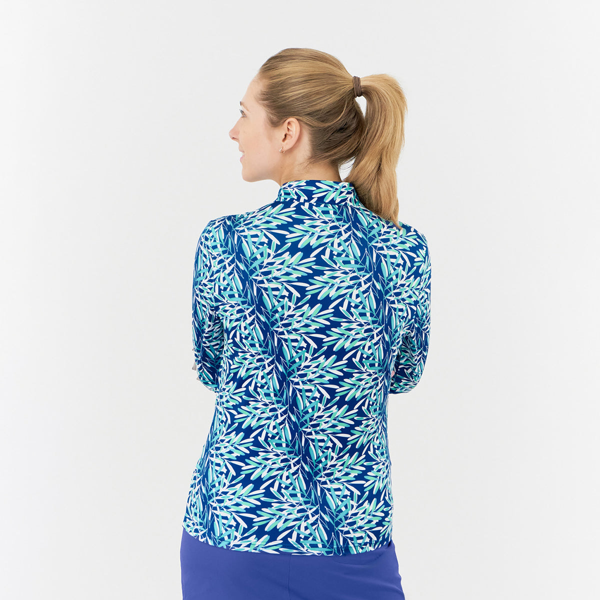 Pure Ladies Long Sleeve Top in Palm Print 