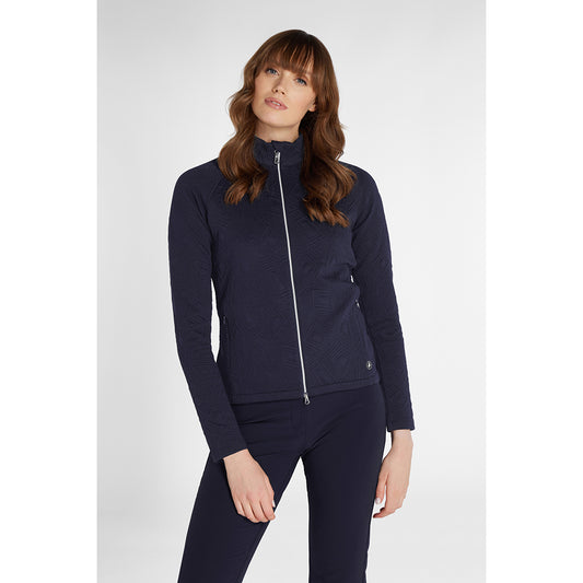 Green Lamb Ladies Textured Mesh Lined Mid-Layered Jacket in Navy