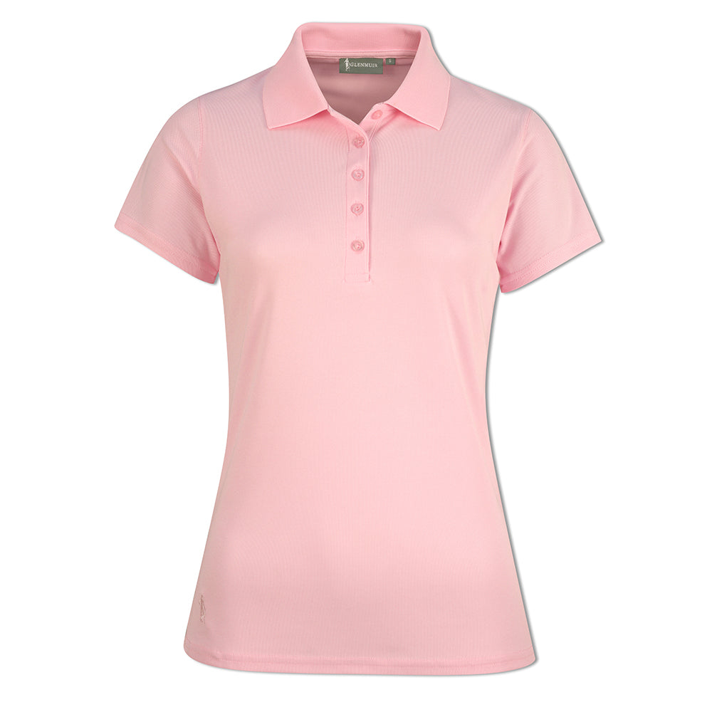 Glenmuir Ladies Short Sleeve Pique Polo with Stretch & UPF50+ in Candy Pink