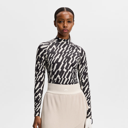 J.Lindeberg Ladies Printed Compression Top for Precision Support with Standout Style