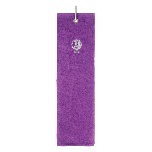Surprizeshop Tri-Fold Golf Towel with 100% Cotton in Purple