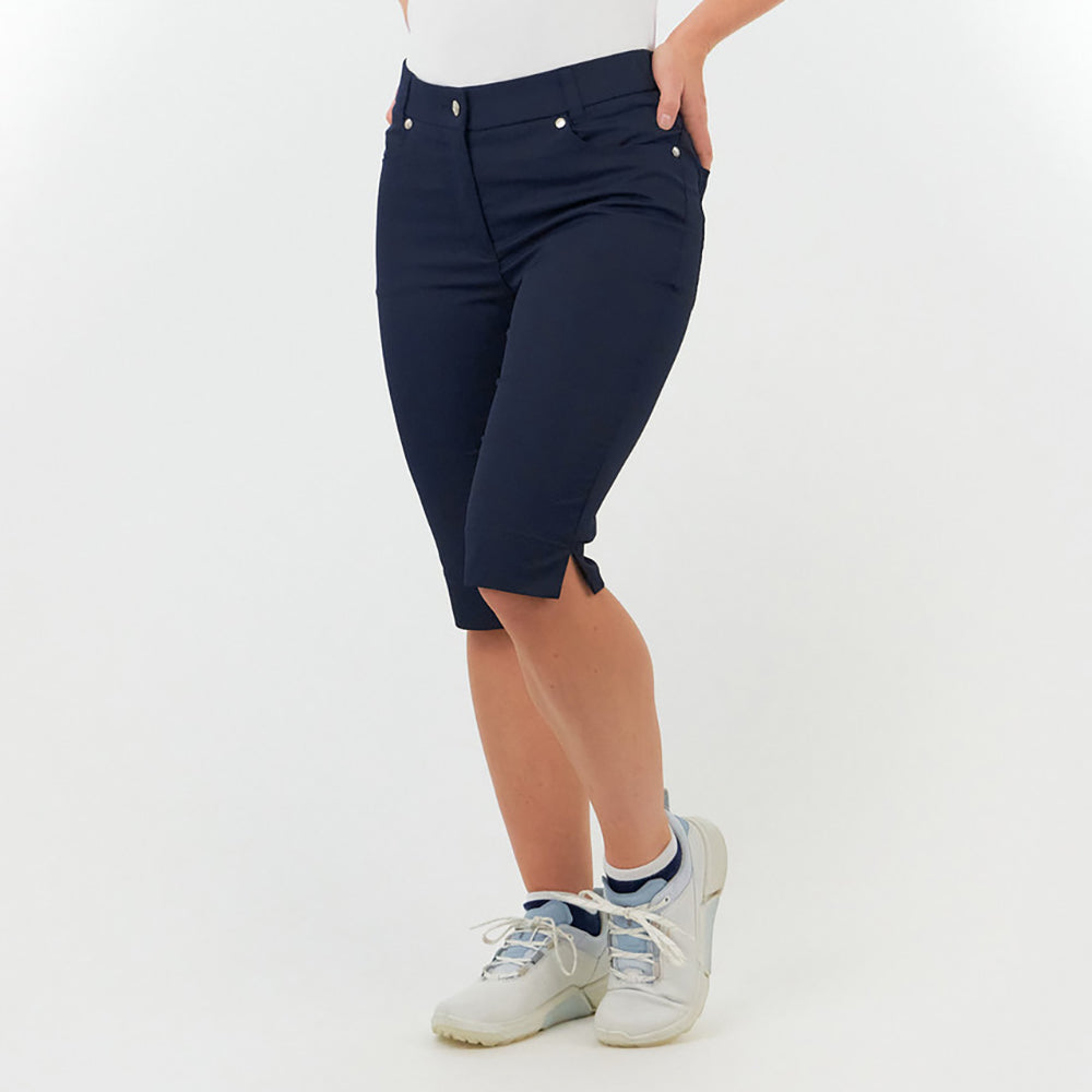 Pure Golf Ladies Lightweight Stretch Bermuda Shorts in Navy