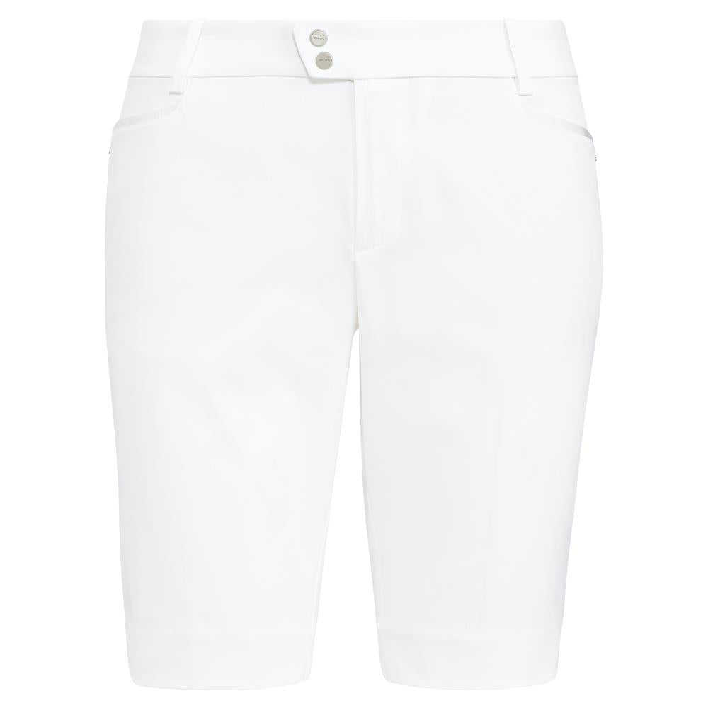 Ralph Lauren Ladies Stretch Satin Bermuda Short in Pure White - Last Pair Size 8 Only Left