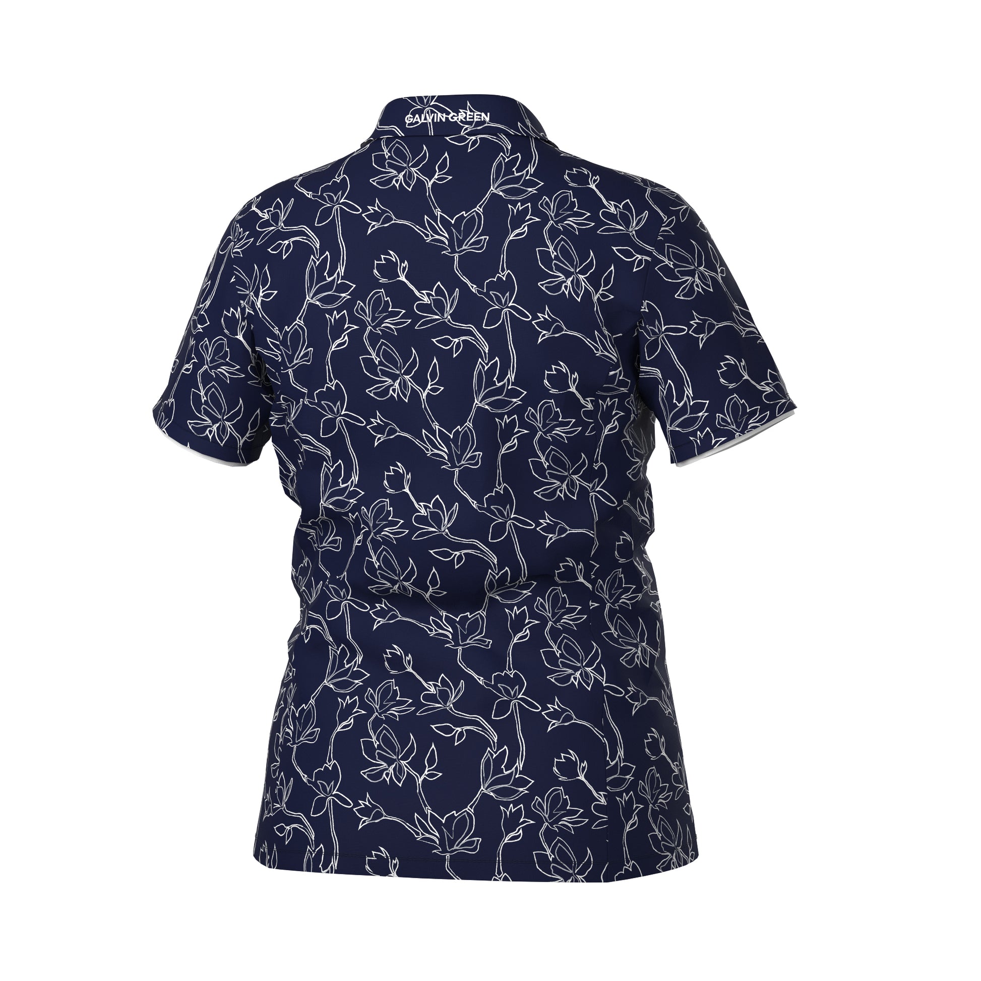 Galvin Green Ladies VENTIL8 PLUS Short Sleeve Polo with Floral Print in Navy