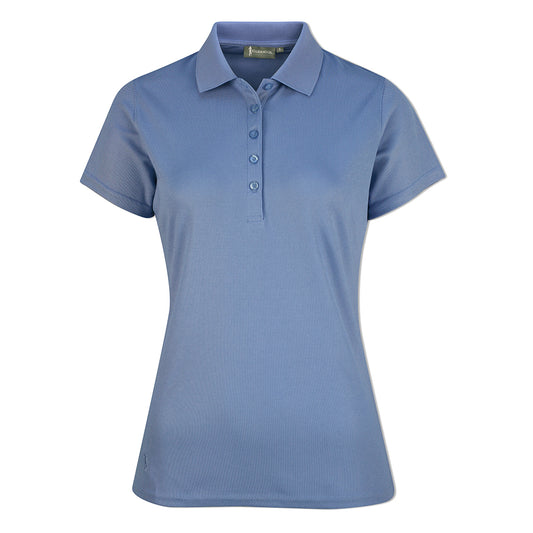 Glenmuir Ladies Short Sleeve Pique Polo with Stretch & UPF50+ in Light Blue