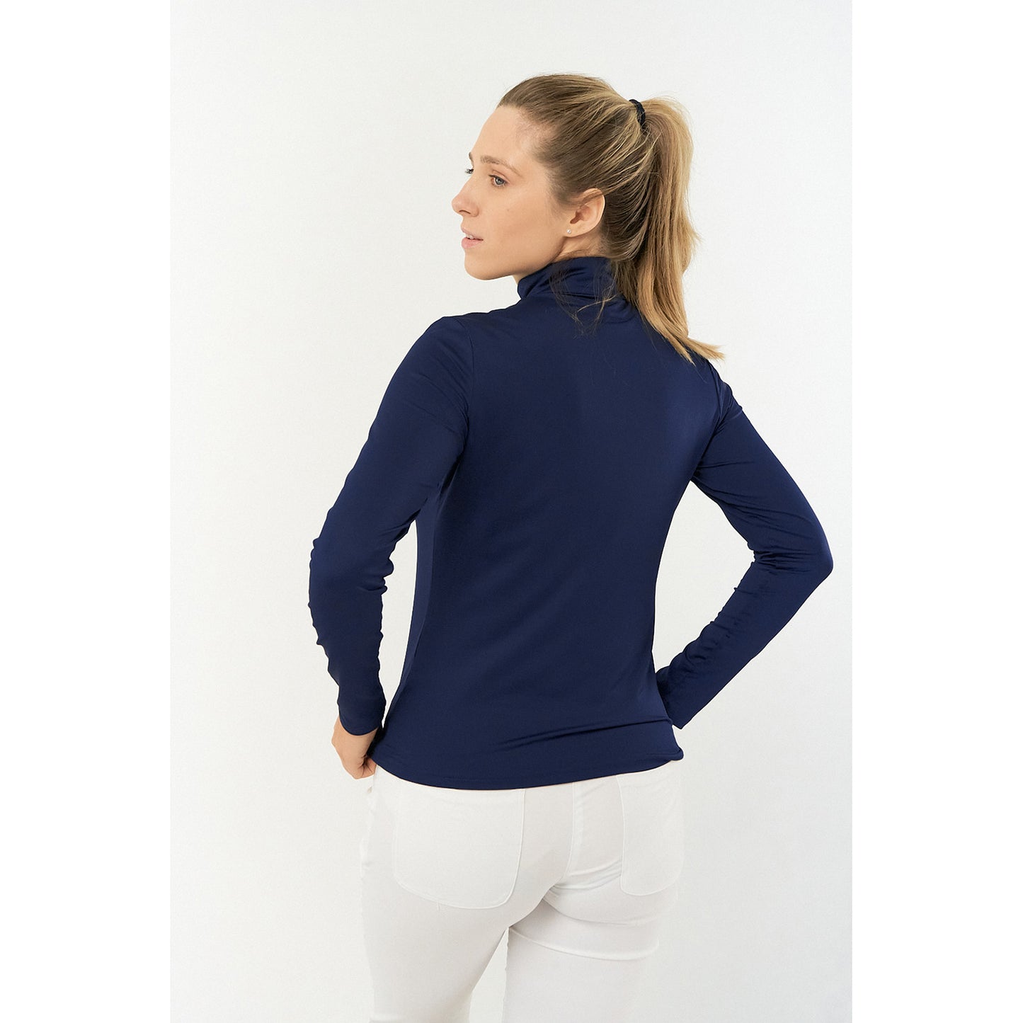 Pure Ladies Lightweight Mid-Layer Top in Navy