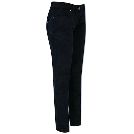 Swing Out Sister Ladies Water-Resistant Cord Stretch Trouser in Midnight Navy