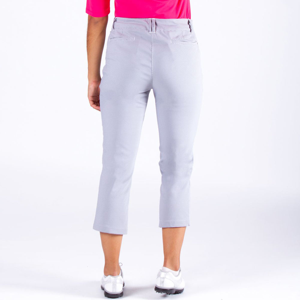 Nivo Ladies Houndstooth Check Capris in Black & White