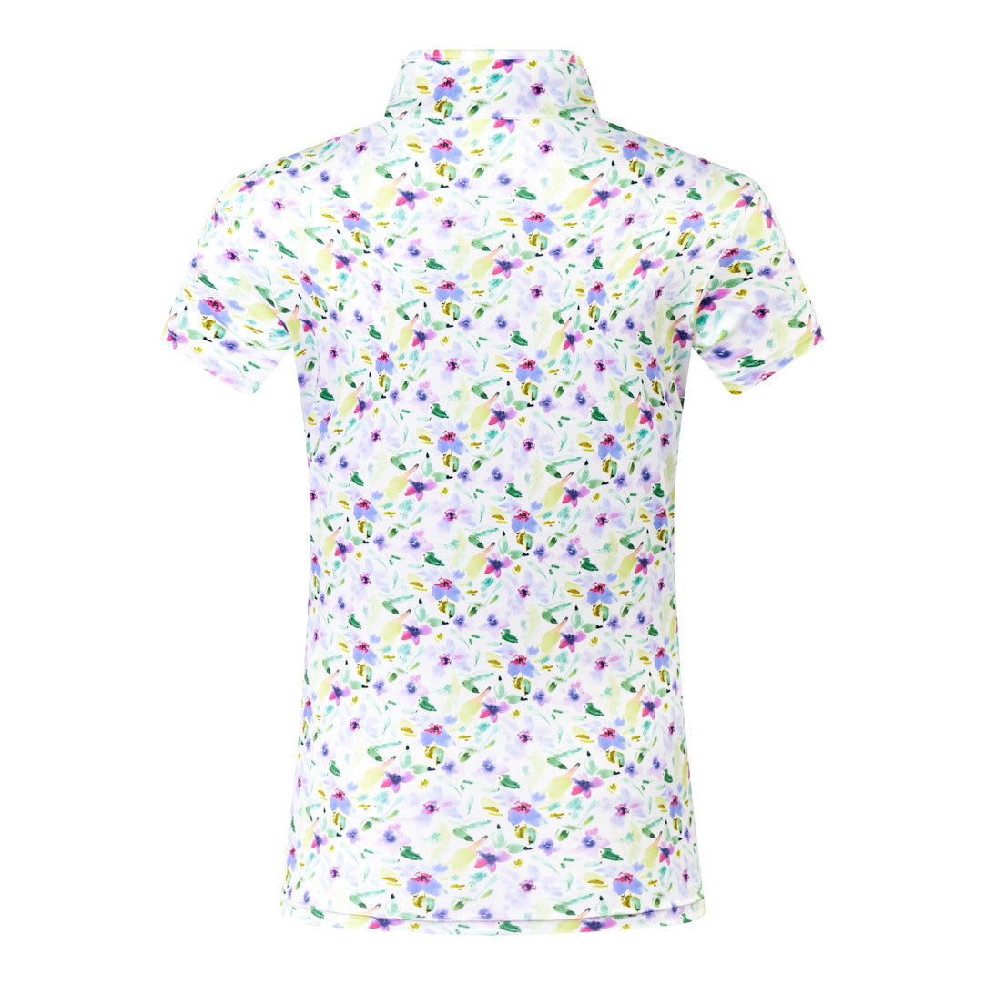 Pure Golf Cap Sleeve Zip Top in Ethereal Bouquet Print