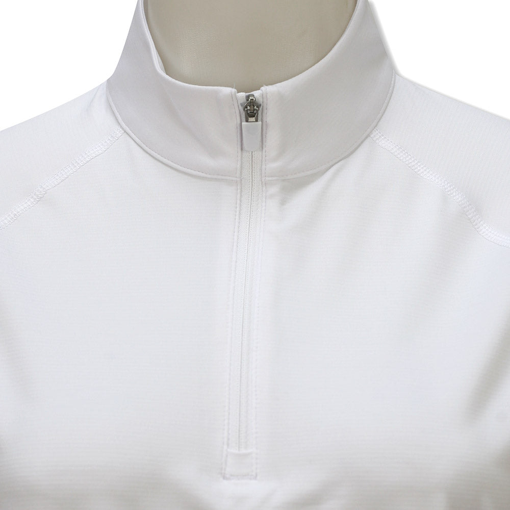 Puma Ladies 1/4 Zip YOU-V Long Sleeve Top with UPF 50+ in White Glow Heather