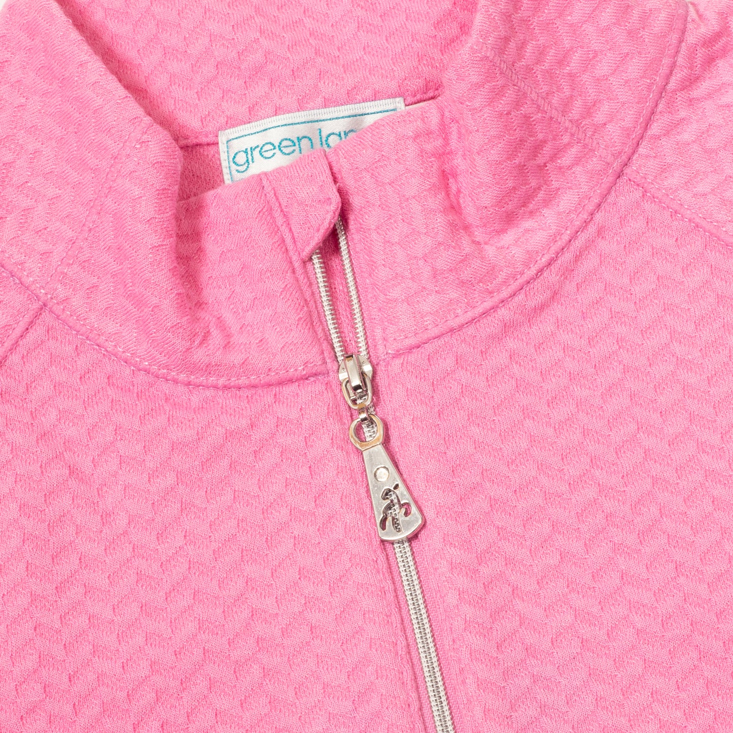 Green Lamb Ladies Molly Textured Zip Neck Top in Candy - Last One Size 8 Only Left