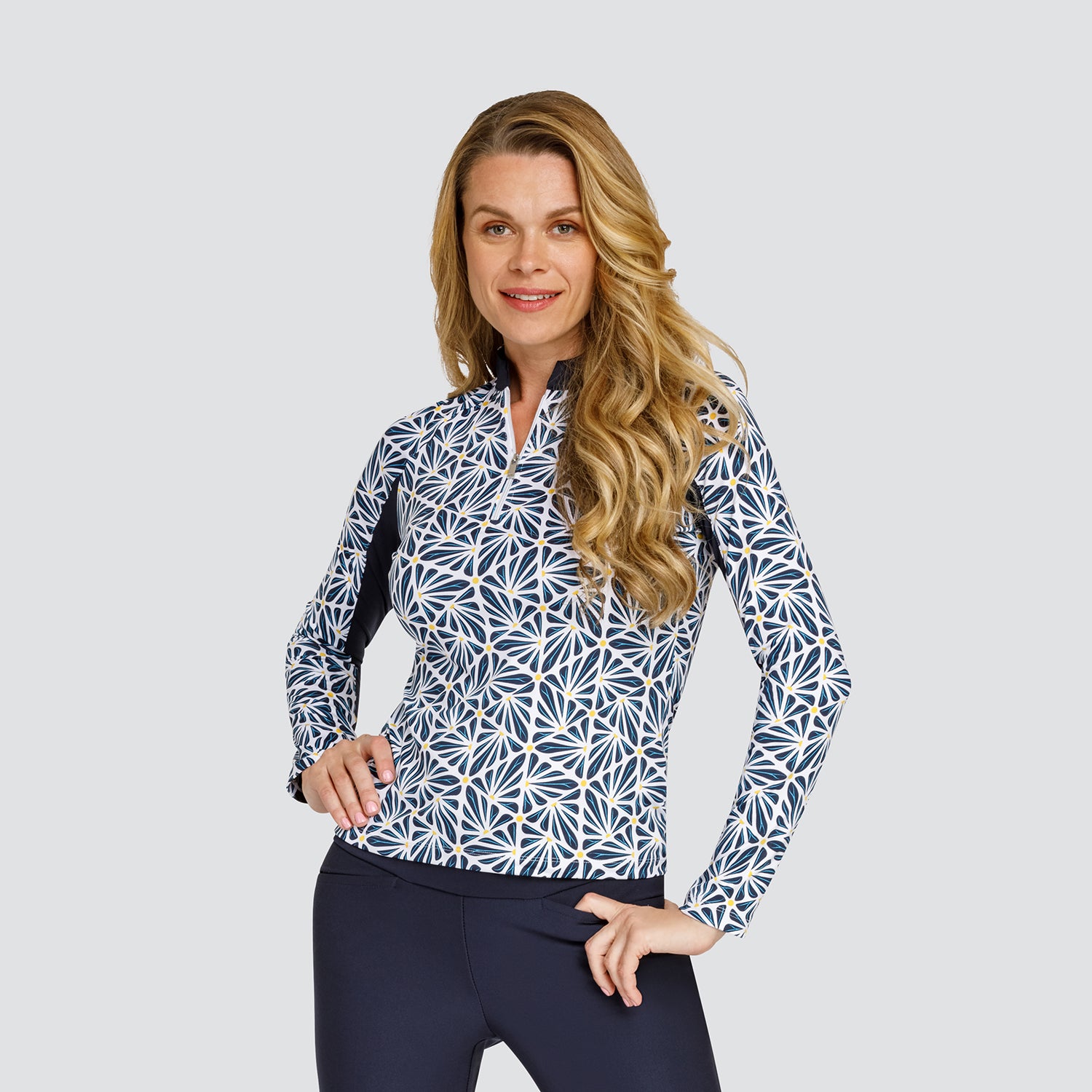 Tail Ladies Jersey Long Sleeve Top in Geometric Print