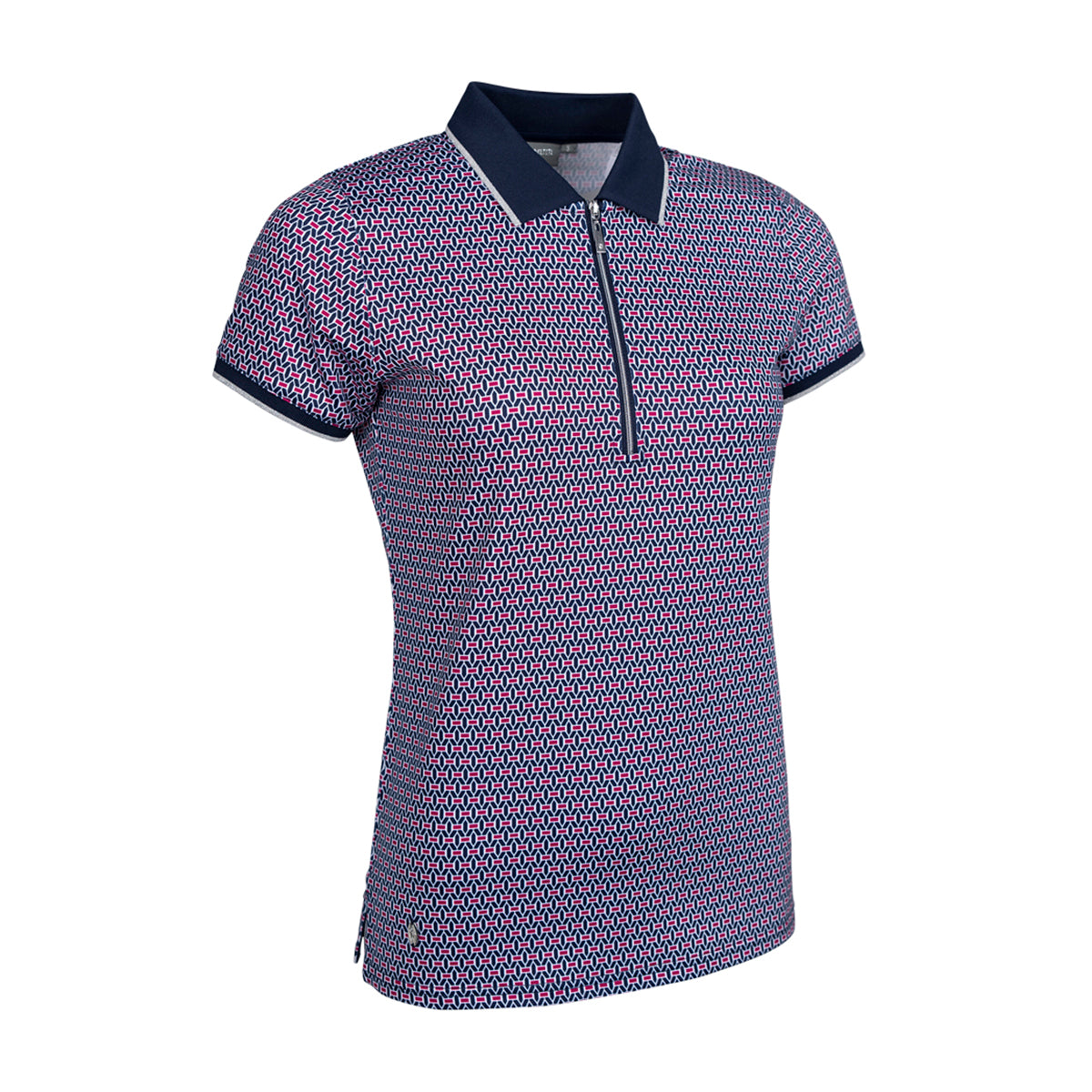 Glenmuir Ladies Navy Printed Polo for Elevated Style with Sophisticated Performance