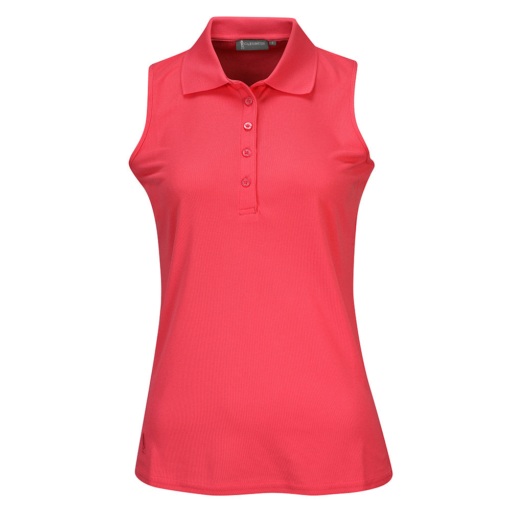 Glenmuir Ladies Sleeveless Pique Polo with Stretch in Sorbet - Last One XL Only Left