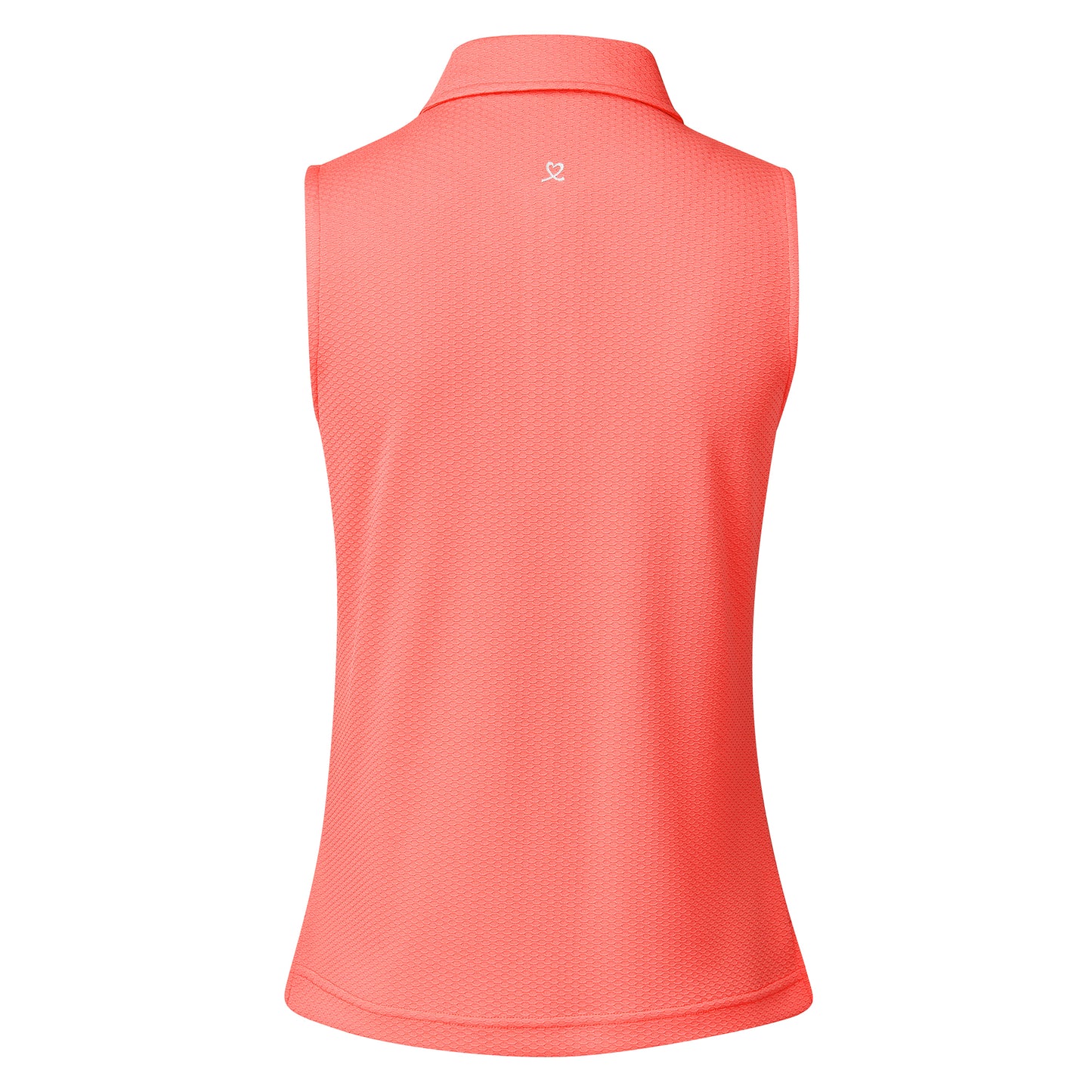 Daily Sports Honeycomb Structured Sleeveless Golf Polo Shirt in Coral