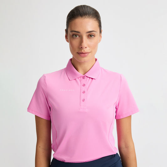 Rohnisch Women's Short Sleeve Polo with Textured Panels