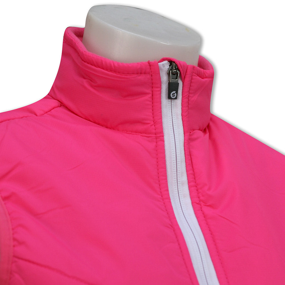 Sunderland Ladies Quilted Gilet in Solar Pink & White