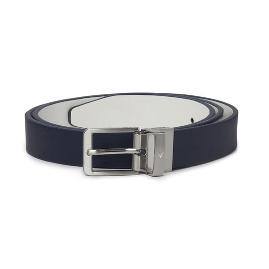 Callaway Ladies Reversible Leather Belt in Navy and White