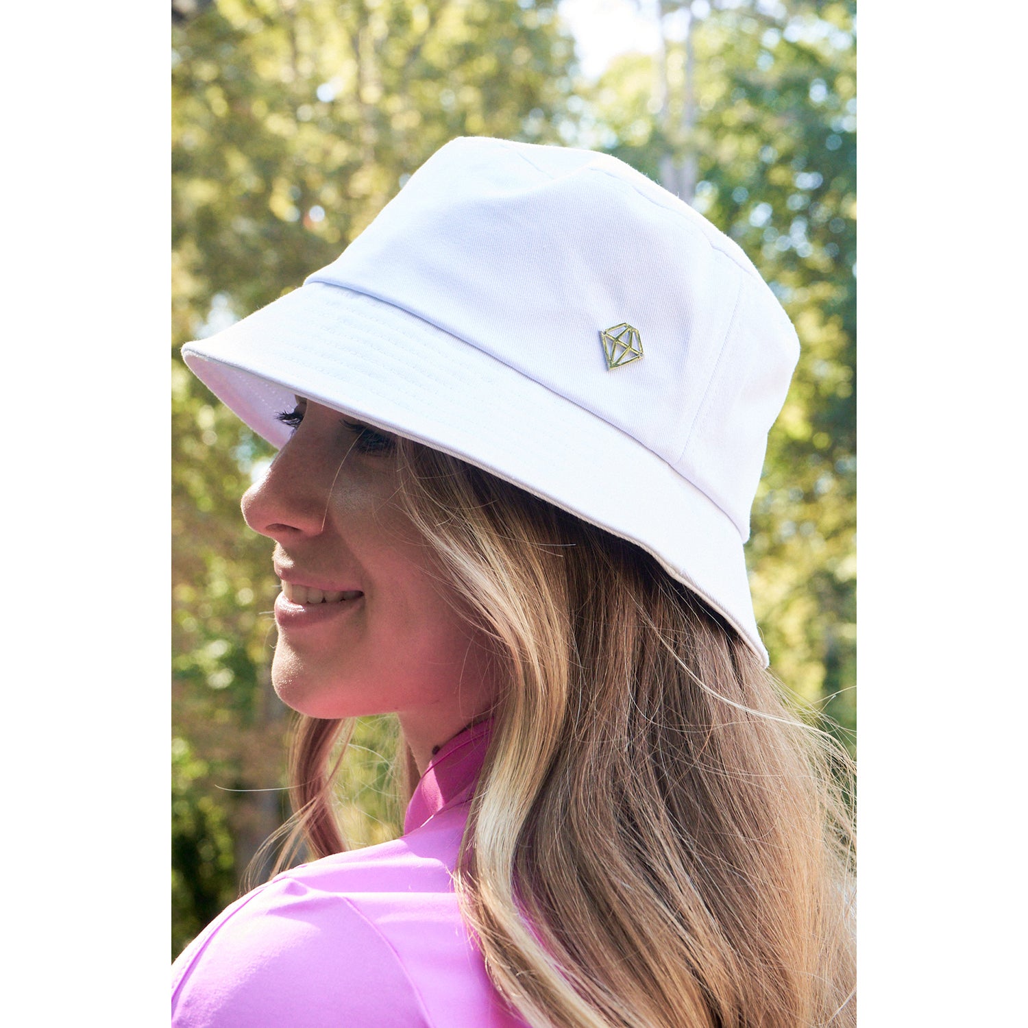 Pure Ladies Lined Bucket Hat in White