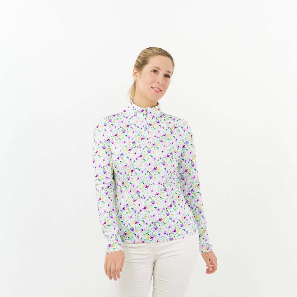 Pure Ladies Long Sleeve Top in Ethereal Bouquet with Sun Protection