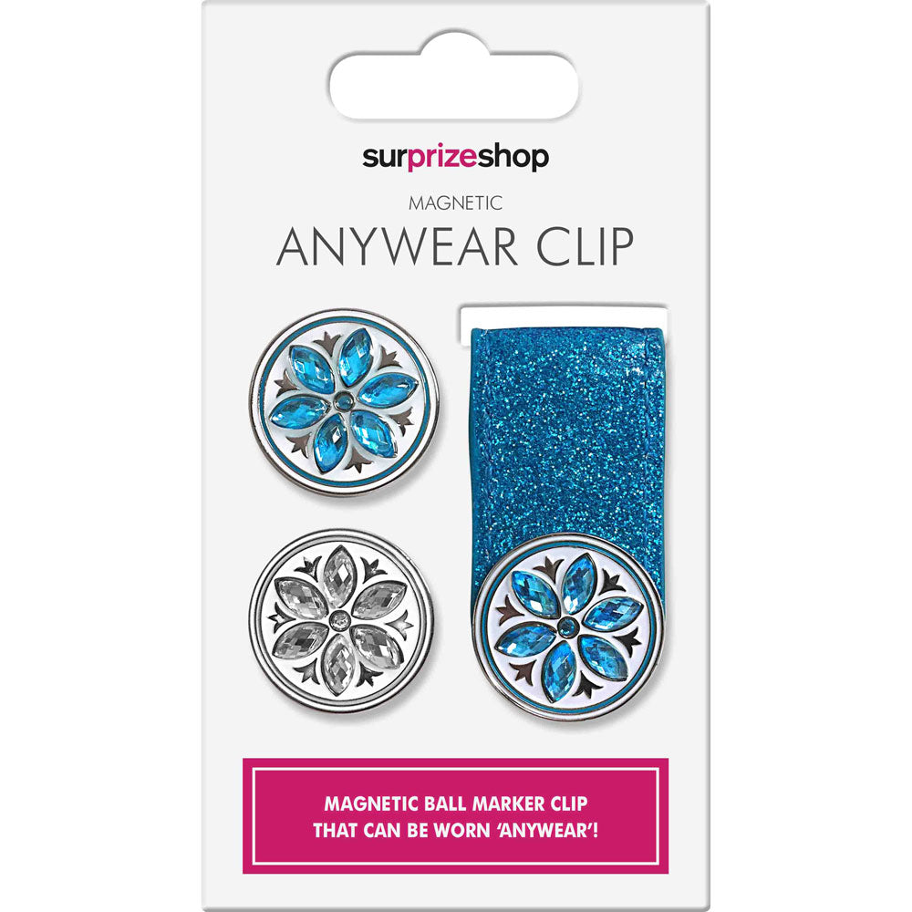 Surprizeshop Aqua Glitter Magnetic Clip Ball Marker Anywear Set