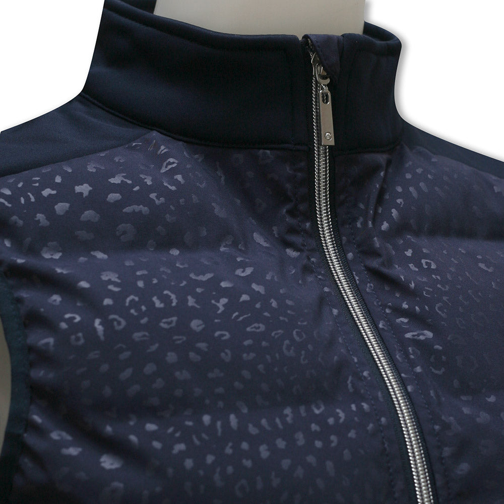 Glenmuir Ladies Water Repellent Padded Gilet in Navy Animal Print