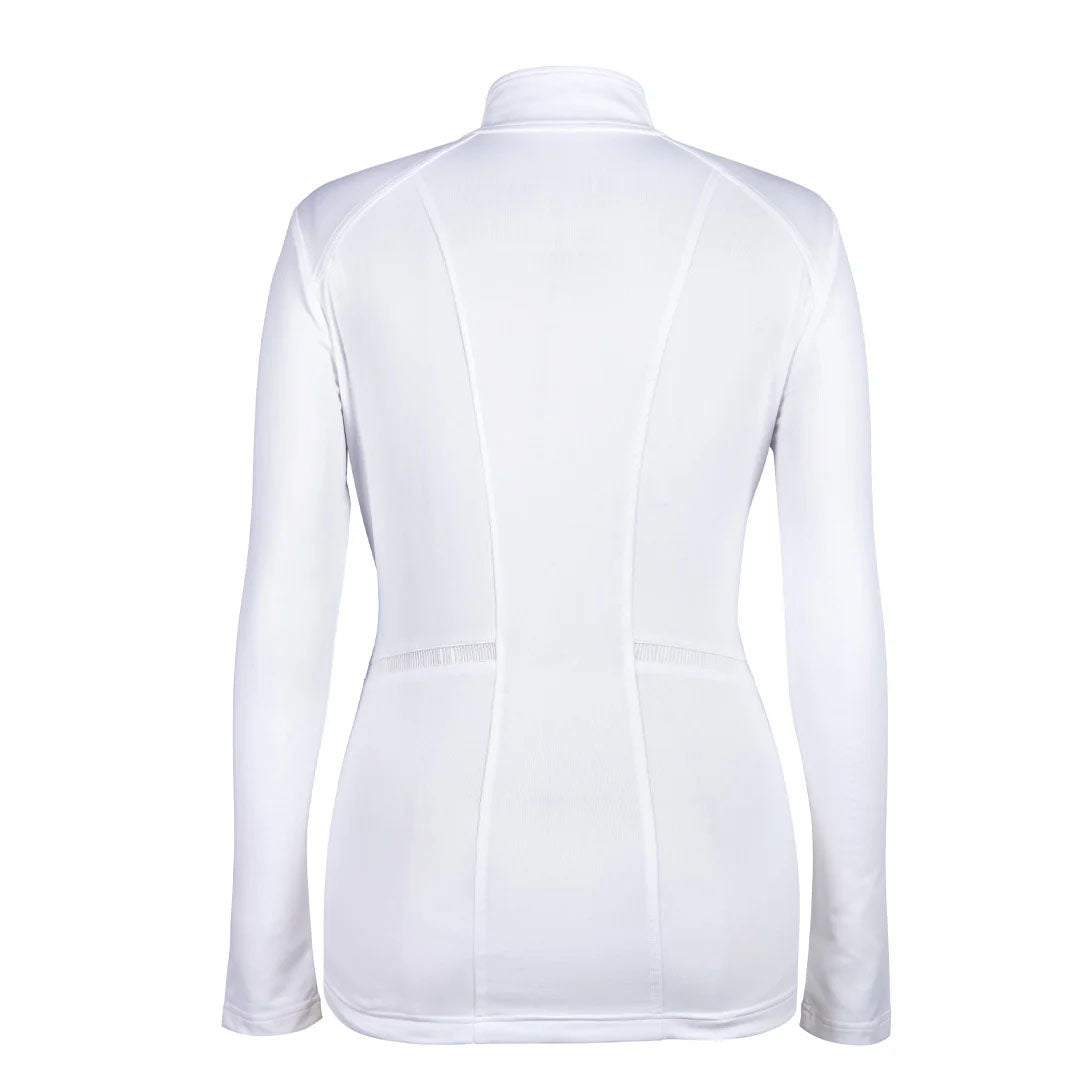 Tail Ladies White Full Zip Jacket with Ruched Detailing