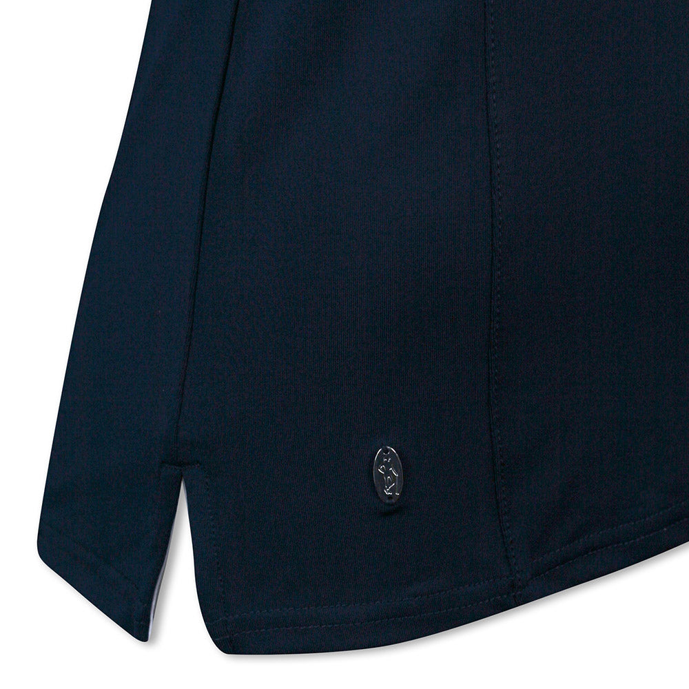Glenmuir Ladies Navy & White Zip-Neck Sleeveless Polo with UPF50