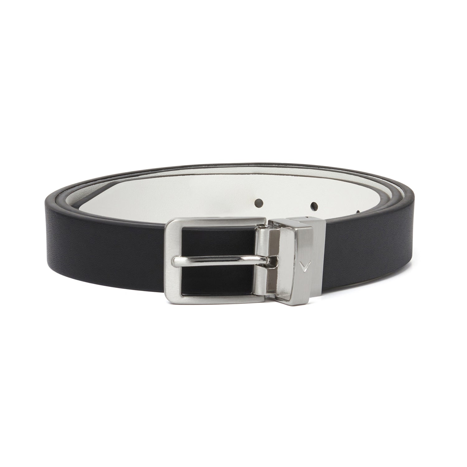 Callaway Ladies Cut to Fit Reversible Leather Belt in Black and White	