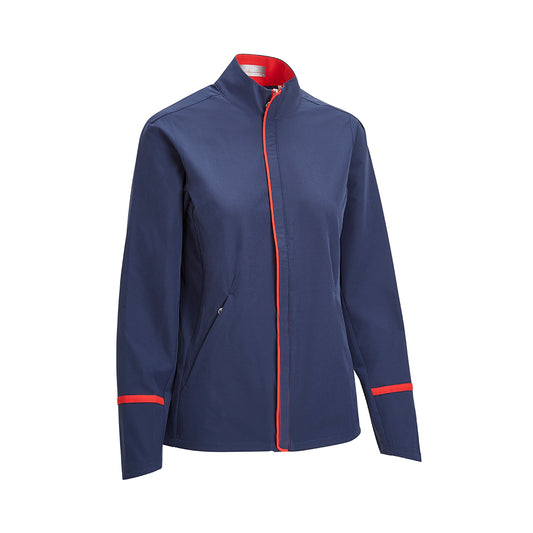 Callaway Ladies Lightweight Water Resistant Swing-Tech Jacket in Peacoat & Red