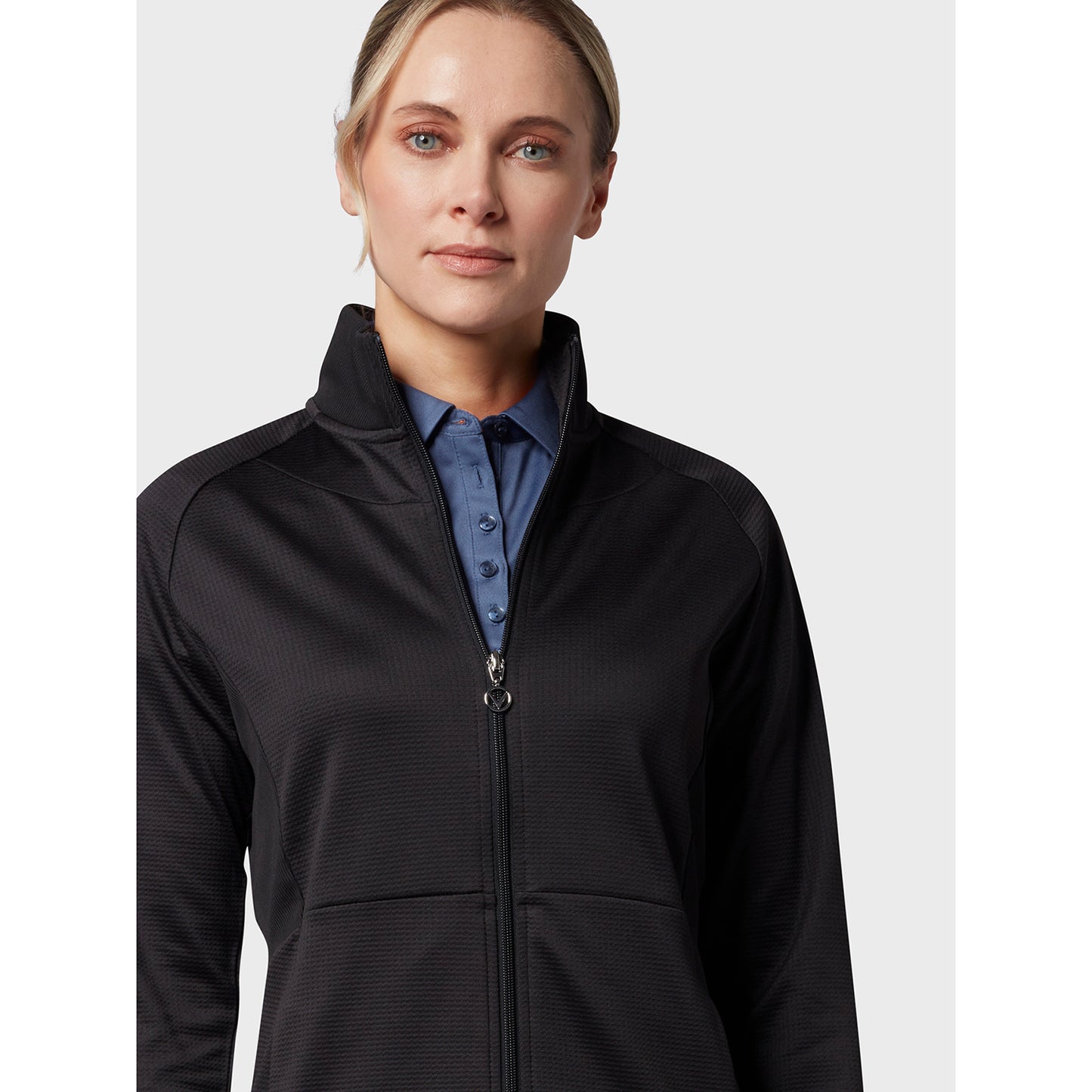 Callaway Ladies Thermal Jersey Knit Jacket in Caviar