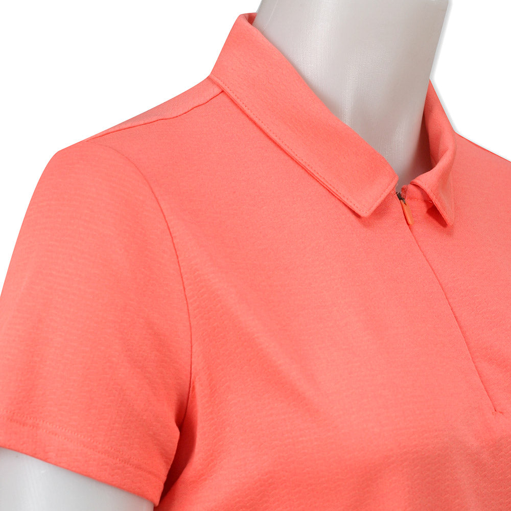 adidas Ladies HEAT.RDY Short Sleeve Polo in Coral Fusion