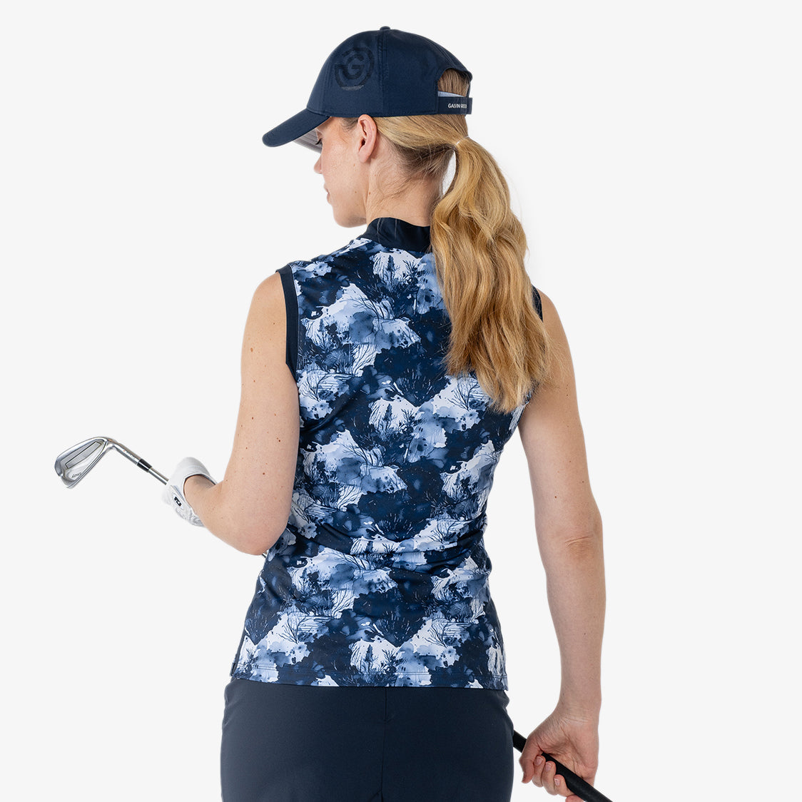 Galvin Green Ladies Sleeveless Golf Polo in Navy with Smart V-Neck