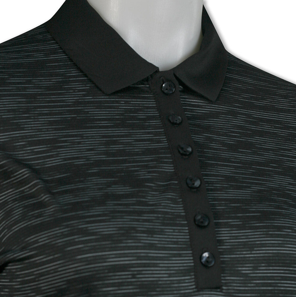 Callaway Ladies 3/4 Sleeve Micro-Stripe Polo in Caviar