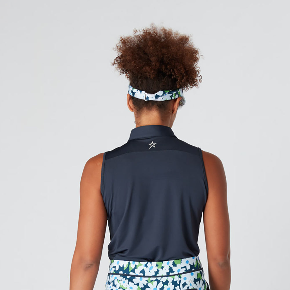 Swing Out Sister Sleeveless Golf Polo in Navy Blazer