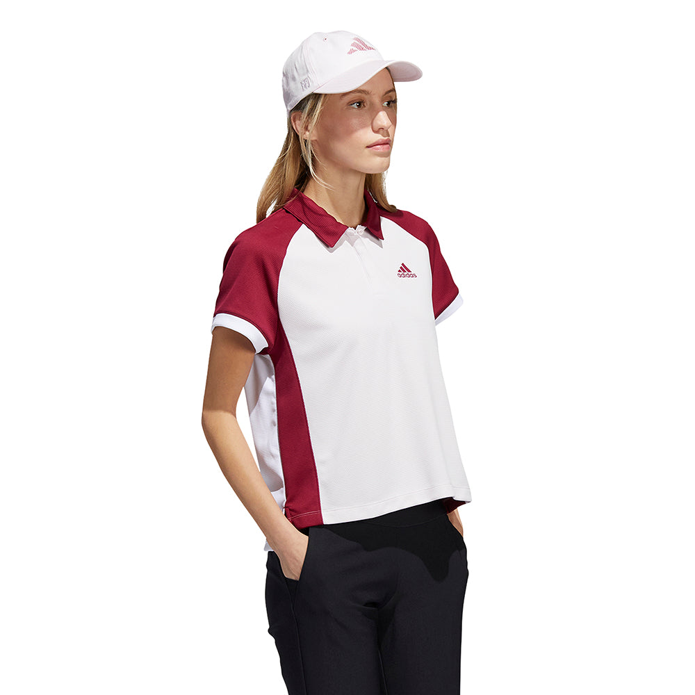 adidas Ladies Colourblock Short Sleeve Golf Polo - Last One Small Only Left