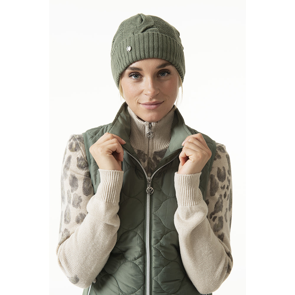 Daily Sports Ladies Padded Gilet with Stretch Side Panels in Moss Green