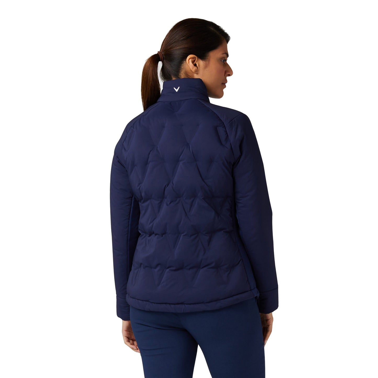 Callaway Ladies Quilted Chevron Jacket in Navy Blue