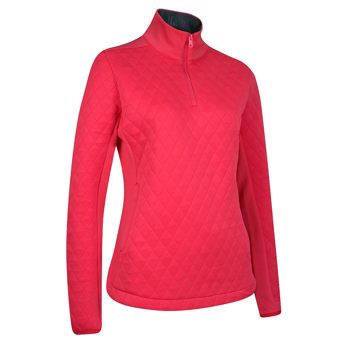 Callaway Ladies 1/4 Zip Thermal Quilted Golf Top in Paradise Pink