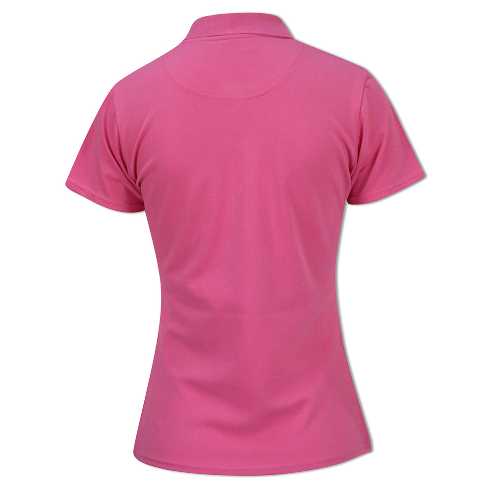 Glenmuir Ladies Pique Knit Short-Sleeve Polo with Soft Cotton Finish in Hot Pink