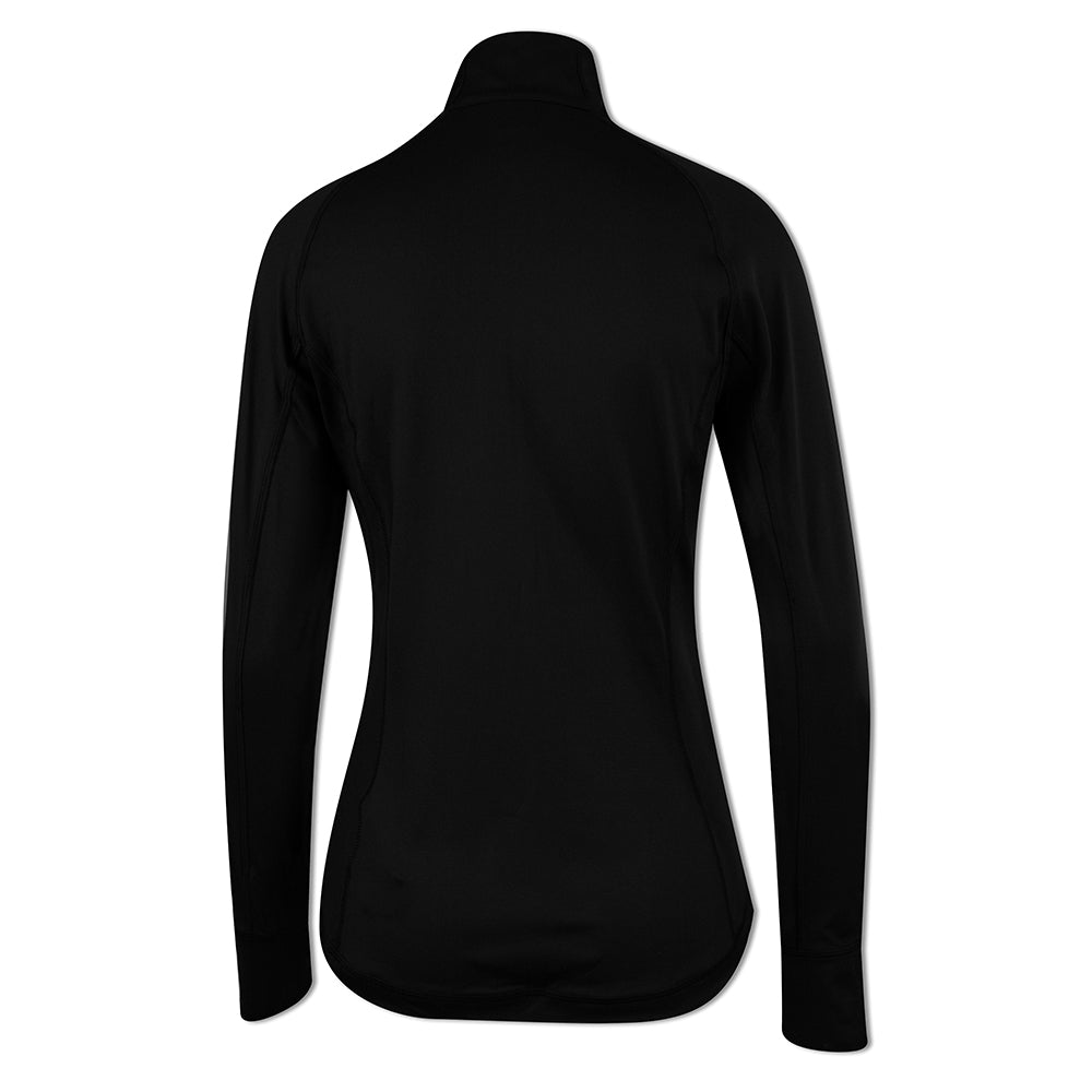 Puma Ladies Long Sleeve Zip-Neck Golf Top with DryCell in Black - Large Only Left