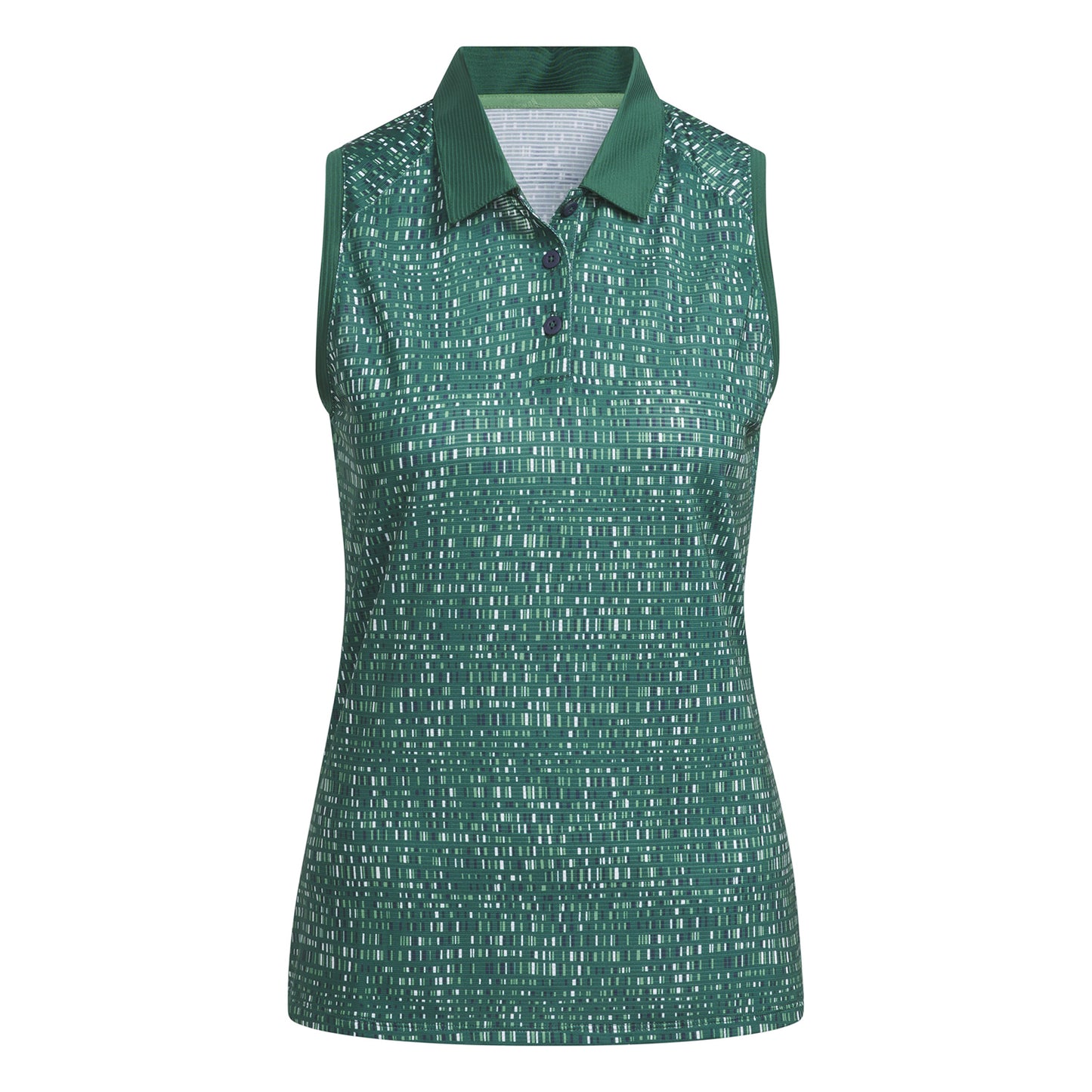 adidas Ladies Sleeveless Digitized Print Golf Polo in Collegiate Green