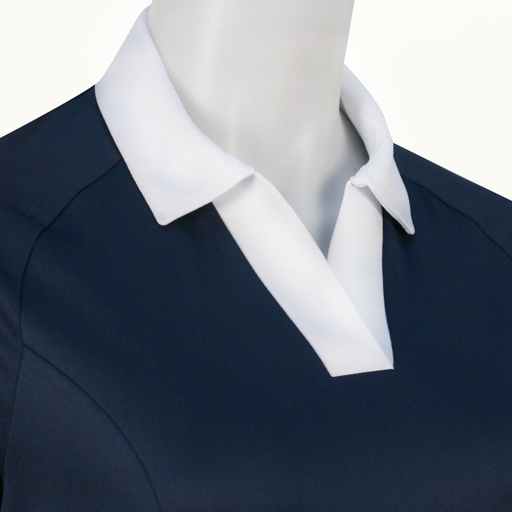 Callaway Ladies Short Sleeve Colour Block Polo Shirt in Peacoat Navy