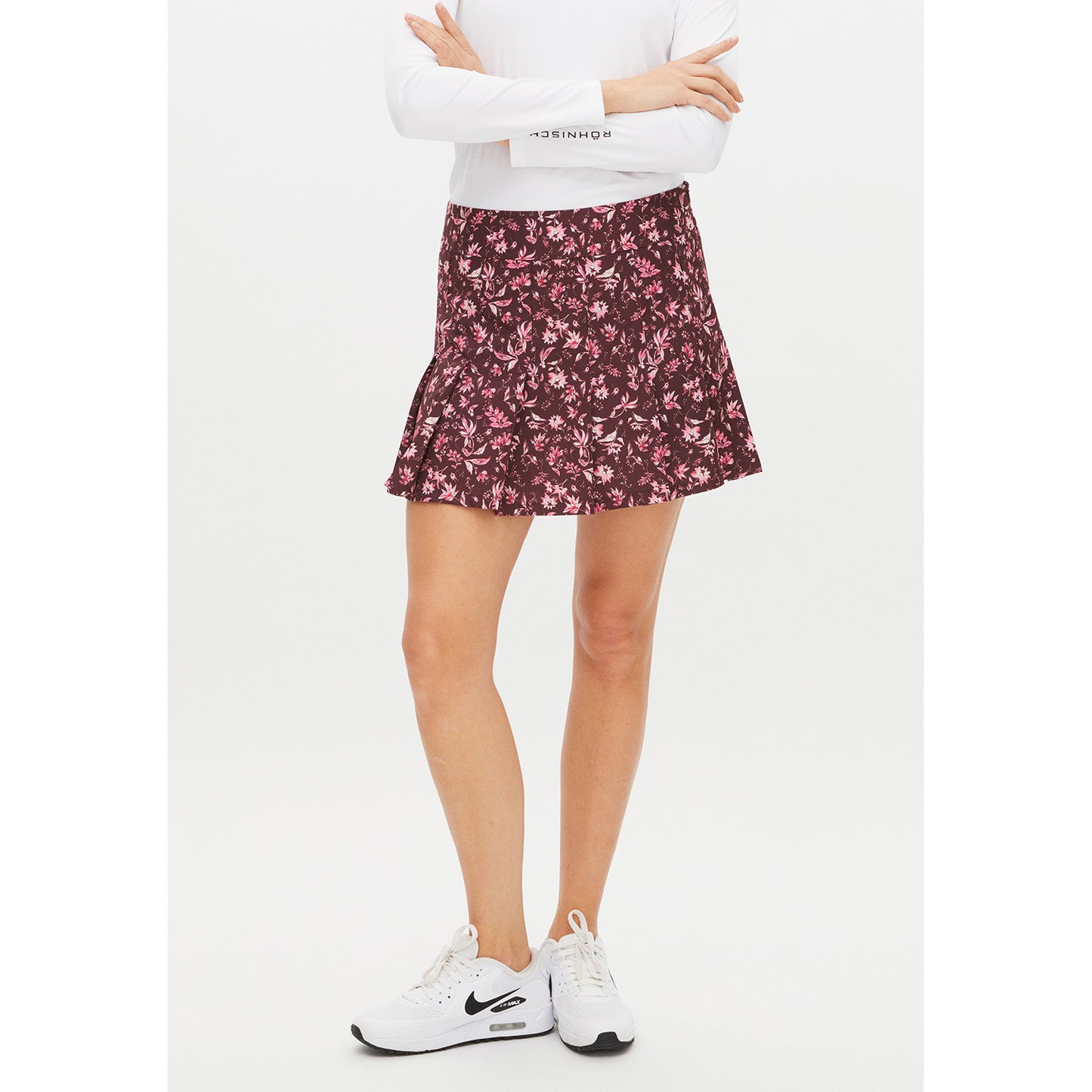 Rohnisch Ladies Lily Regular Pleat Skort in Neon Flower Pink