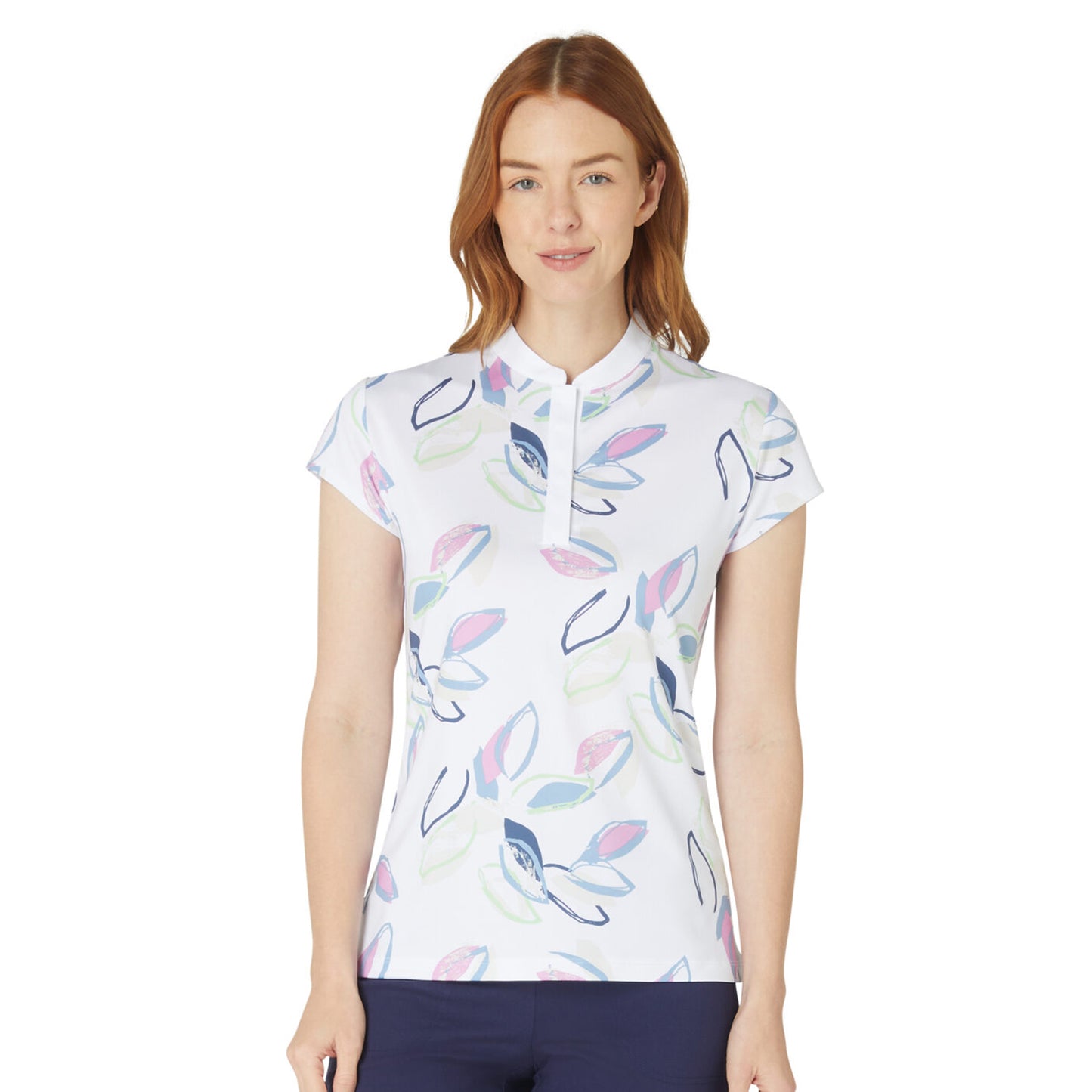 Callaway Ladies Cap Sleeve Polo with Linear Petal Design