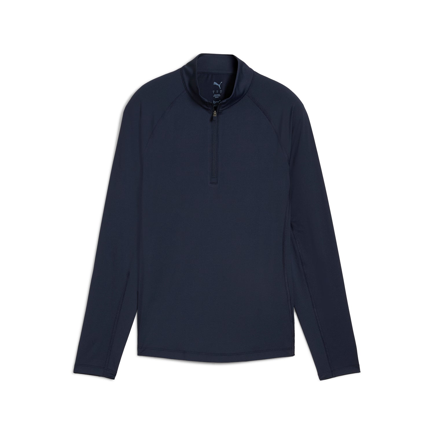 Puma Golf Long Sleeve Lightweight Zip Neck Top in Navy