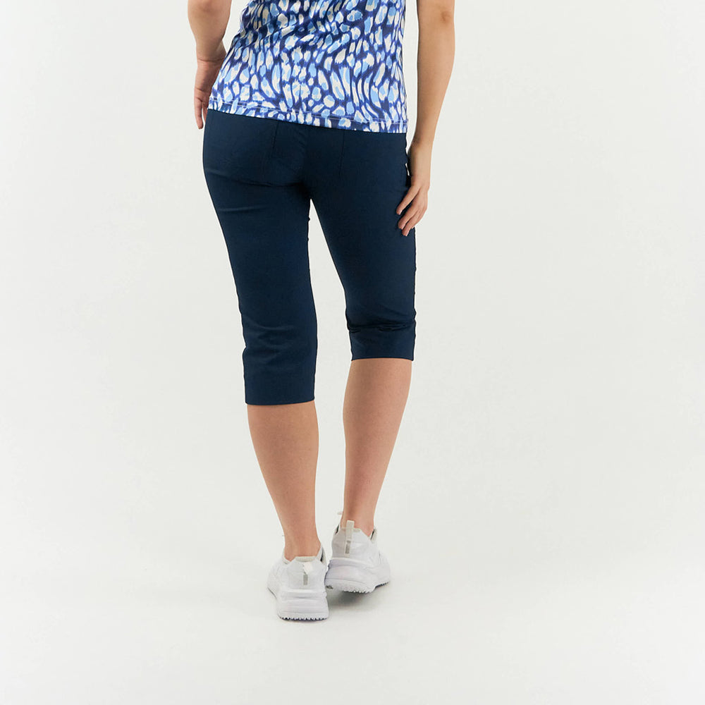 Pure Golf Ladies Stretch Capri in Navy